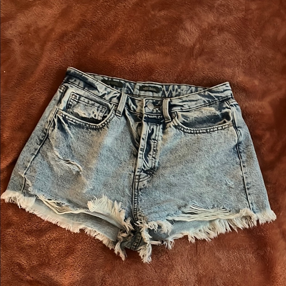 Distressed Denim Shorts